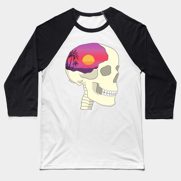 Sunset in my head Baseball T-Shirt by Arvilainoid